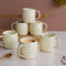Cream Ring Ceramic Tea Cups Set of 6 - The Earth Store - Tea Sets